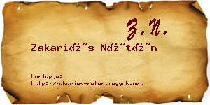 Zakariás Nátán névjegykártya